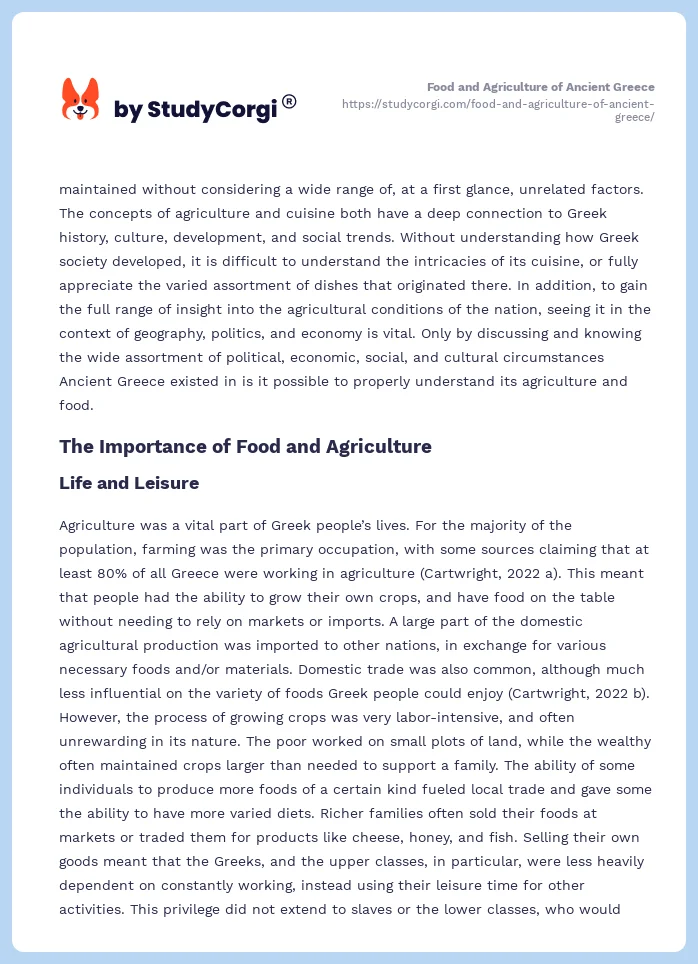 Food and Agriculture of Ancient Greece. Page 2