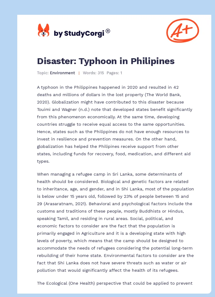 Disaster: Typhoon in Philipines. Page 1