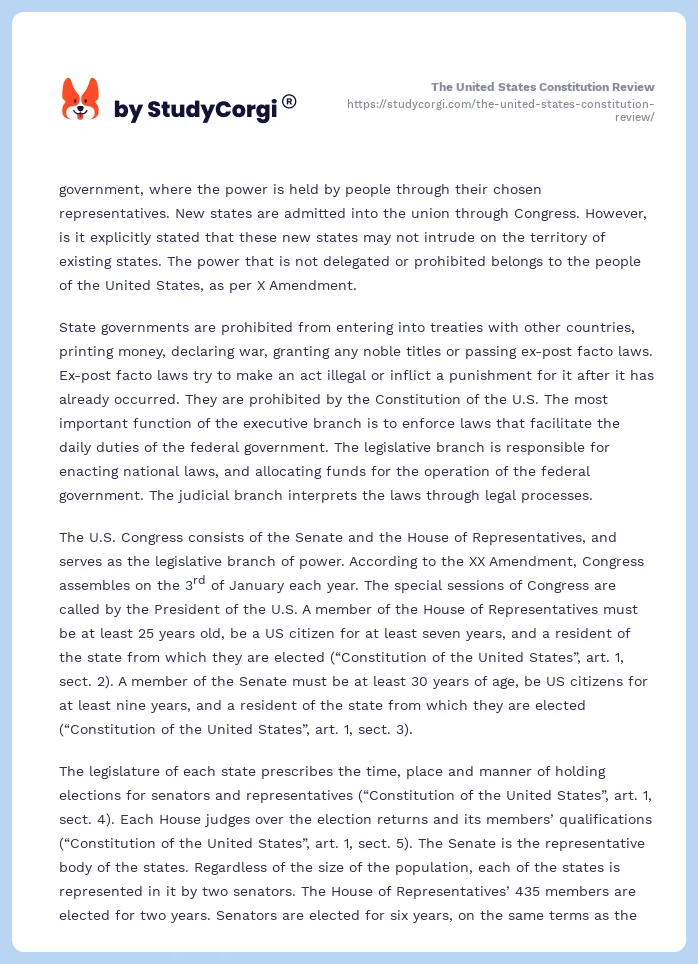 The United States Constitution Review. Page 2