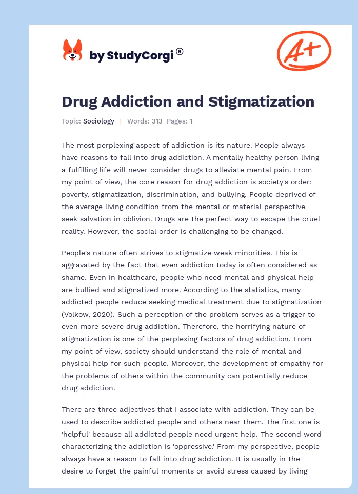Drug Addiction and Stigmatization. Page 1