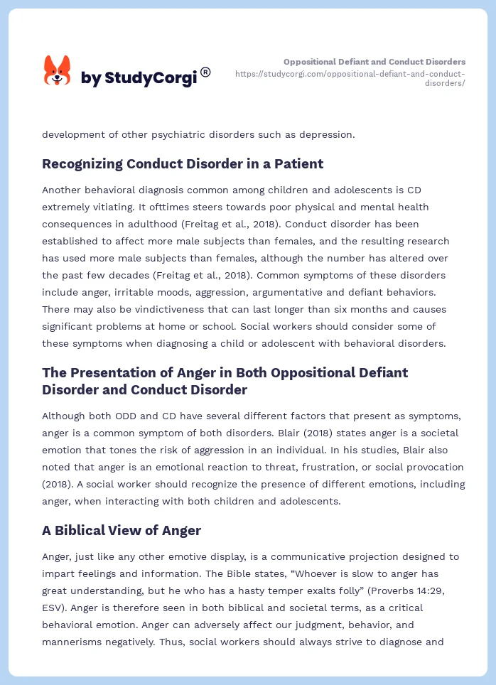 Oppositional Defiant and Conduct Disorders. Page 2