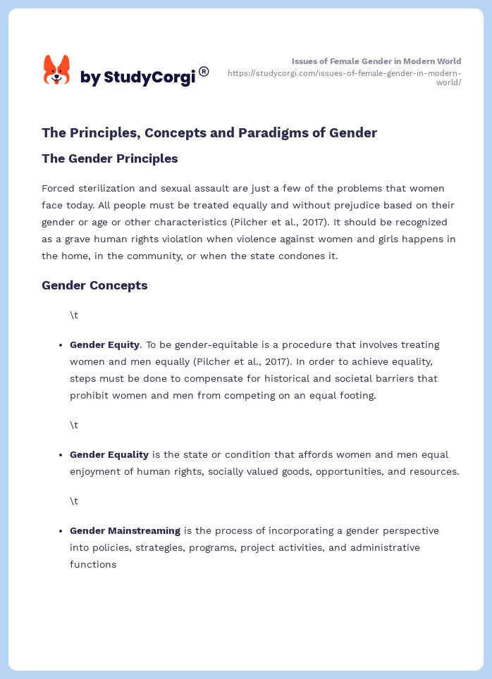 Issues of Female Gender in Modern World. Page 2
