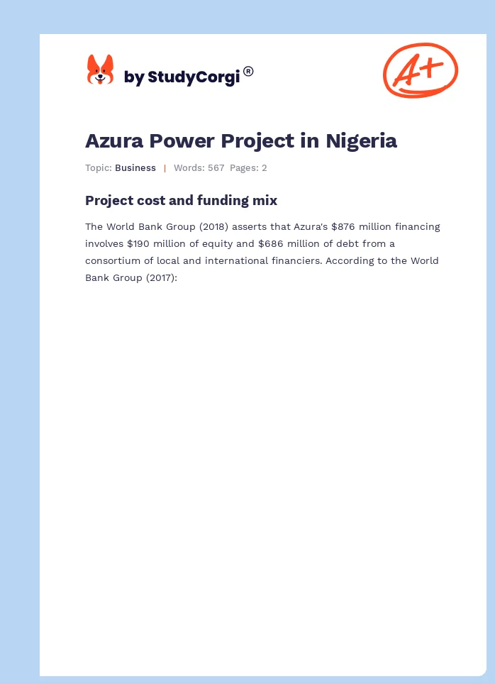 Azura Power Project in Nigeria. Page 1
