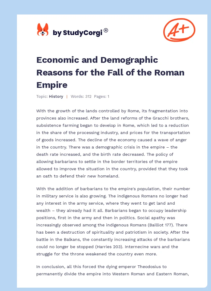 The Fall of the Roman Empire. Page 1