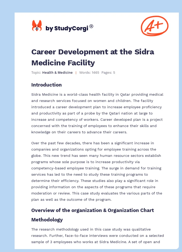 Career Development at the Sidra Medicine Facility. Page 1