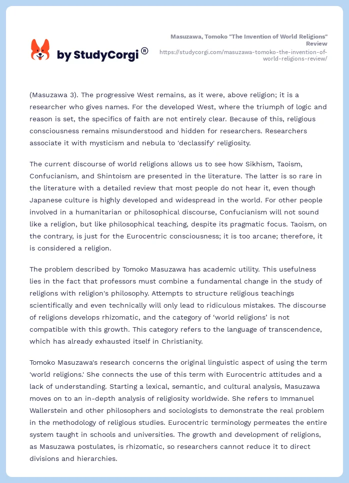 Masuzawa, Tomoko "The Invention of World Religions" Review. Page 2
