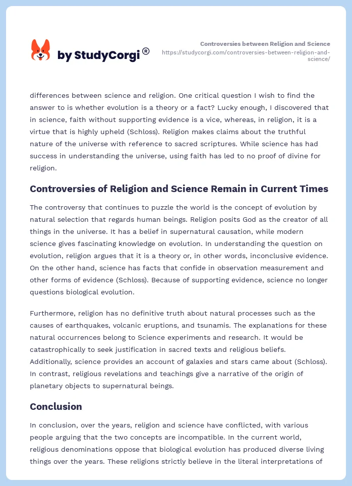 Controversies between Religion and Science. Page 2