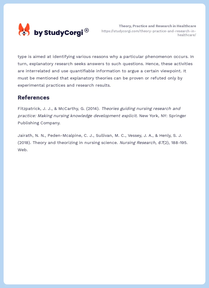 Theory, Practice and Research in Healthcare. Page 2