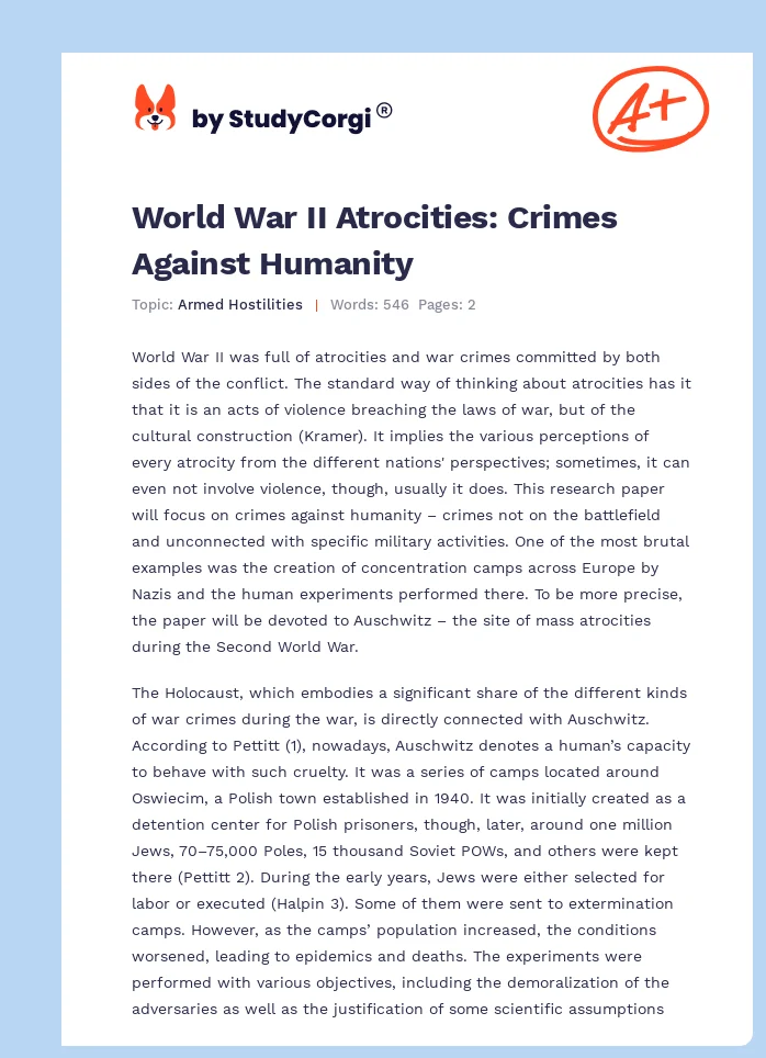 World War II Atrocities: Crimes Against Humanity. Page 1