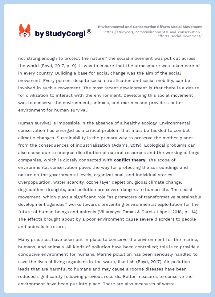 Environmental and Conservation Efforts Social Movement. Page 2