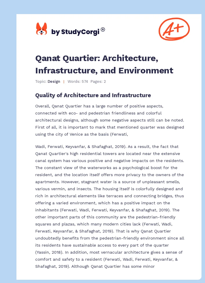 Qanat Quartier: Architecture, Infrastructure, and Environment. Page 1