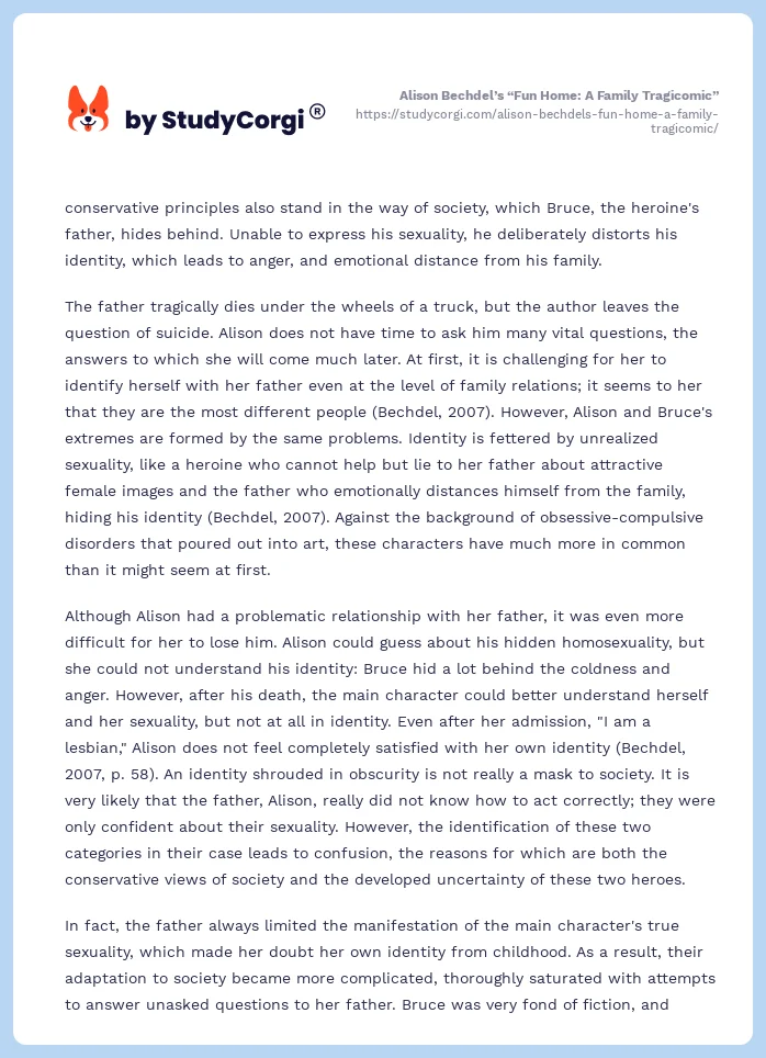 Alison Bechdel’s “Fun Home: A Family Tragicomic”. Page 2