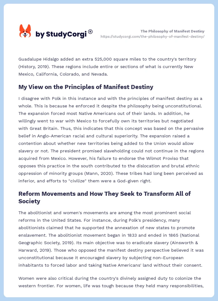 The Philosophy of Manifest Destiny. Page 2