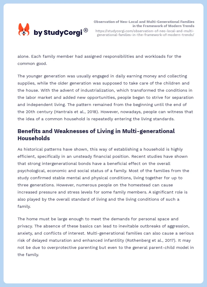 Observation of Neo-Local and Multi-Generational Families in the Framework of Modern Trends. Page 2