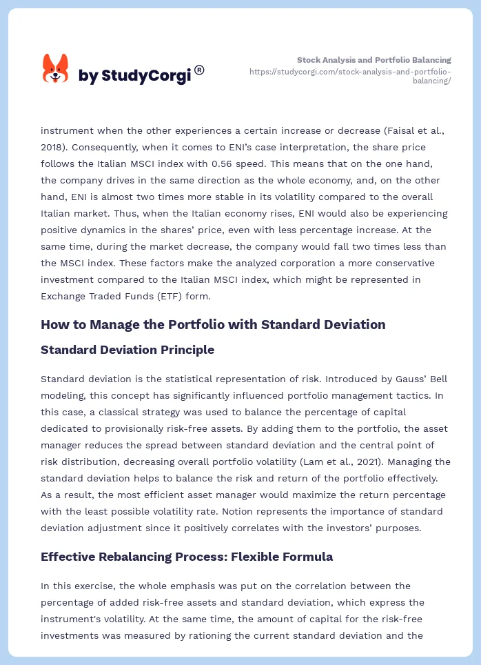Stock Analysis and Portfolio Balancing. Page 2