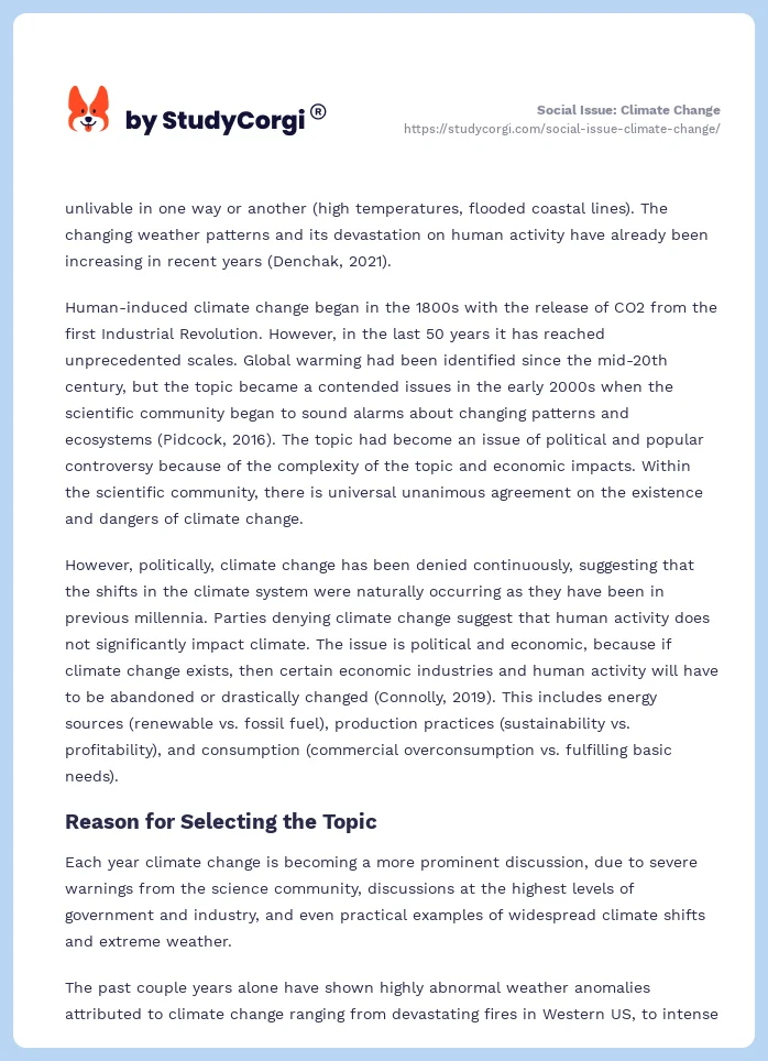 Social Issue: Climate Change. Page 2