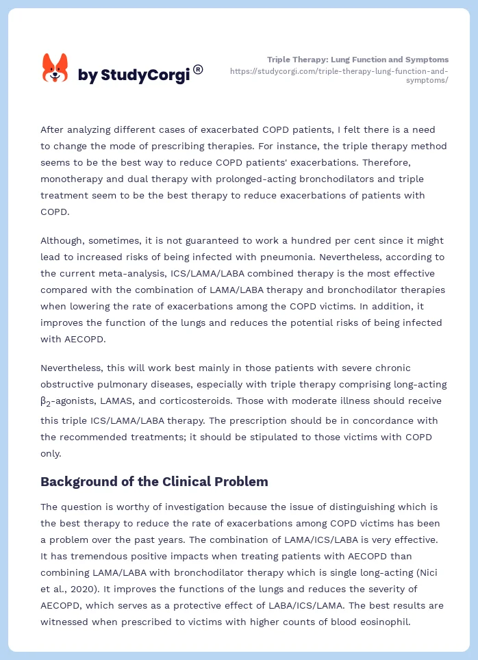 Triple Therapy: Lung Function and Symptoms. Page 2