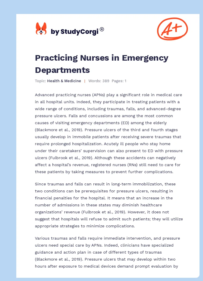 Practicing Nurses in Emergency Departments. Page 1