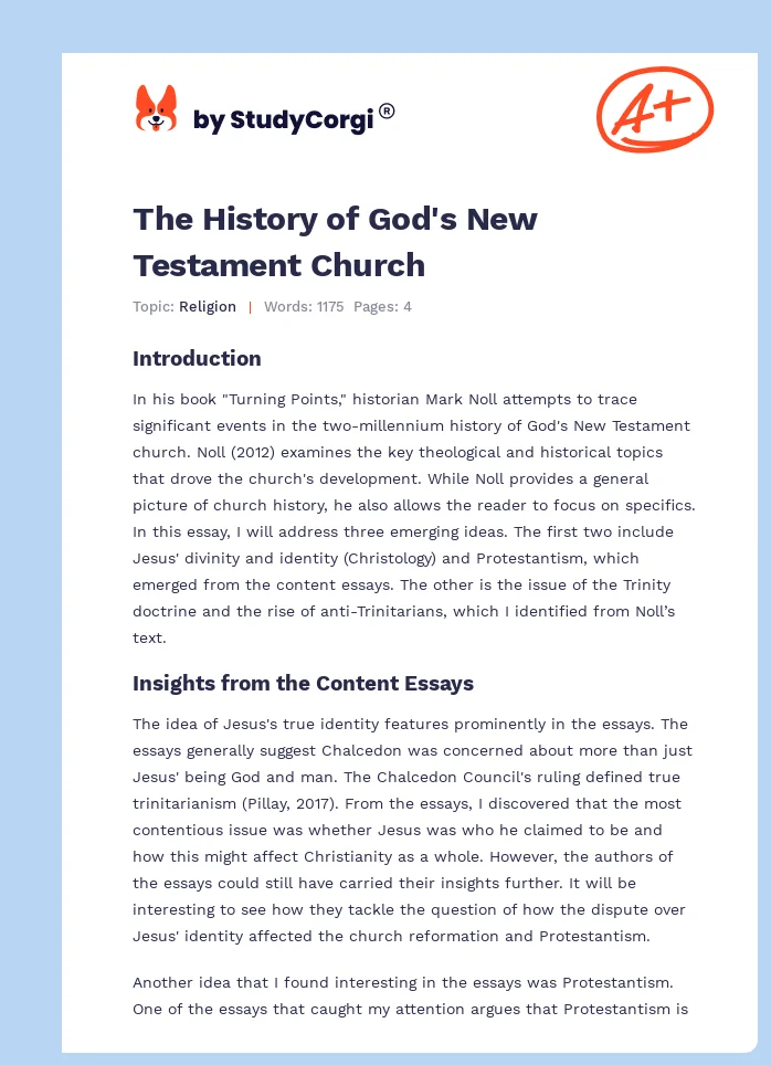 The History of God's New Testament Church. Page 1