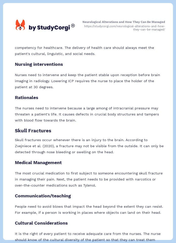 Neurological Alterations and How They Can Be Managed. Page 2