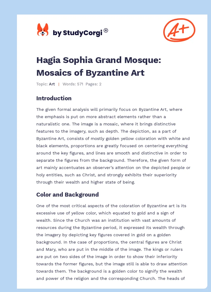 Hagia Sophia Grand Mosque: Mosaics of Byzantine Art. Page 1