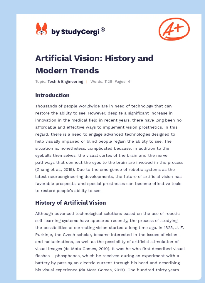 Artificial Vision: History and Modern Trends. Page 1