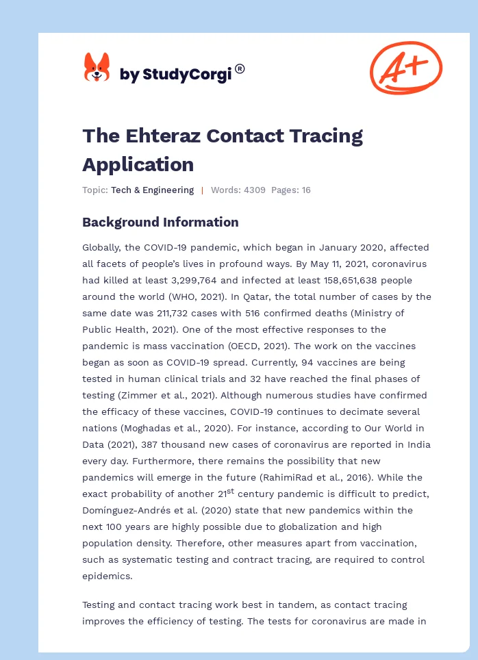 The Ehteraz Contact Tracing Application. Page 1