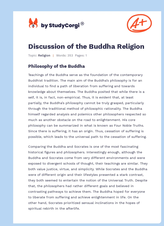 Discussion of the Buddha Religion. Page 1