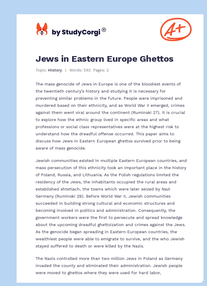Jews in Eastern Europe Ghettos. Page 1