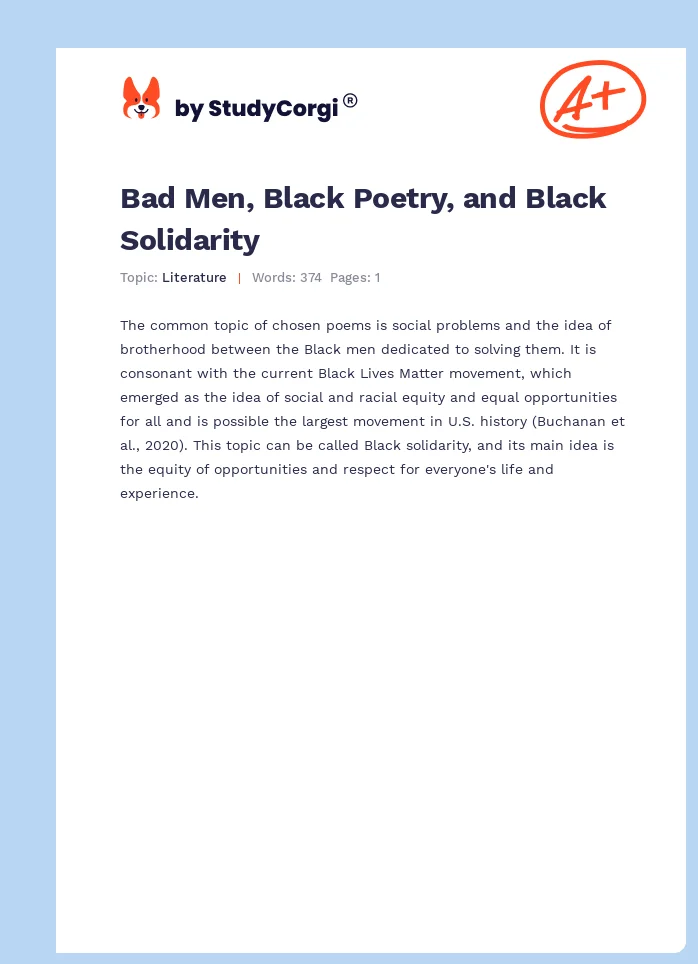 Bad Men, Black Poetry, and Black Solidarity. Page 1