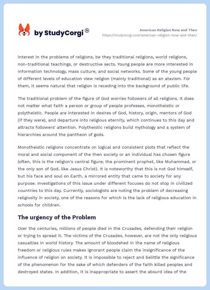 American Religion Now and Then. Page 2