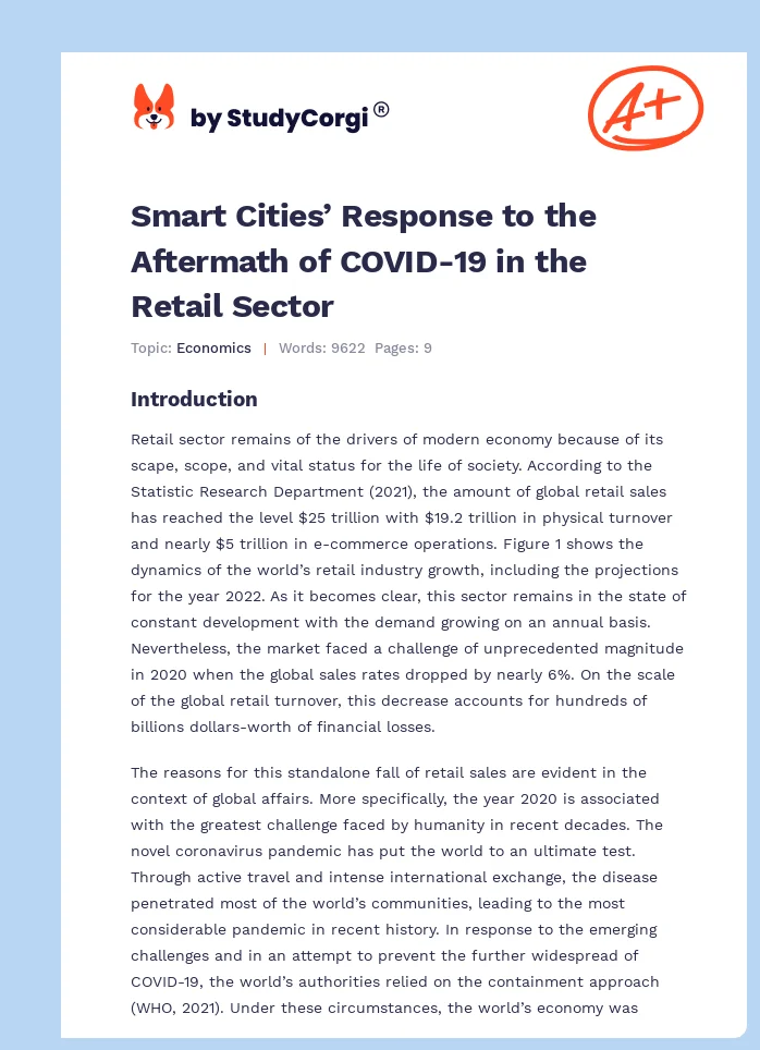 Smart Cities’ Response to the Aftermath of COVID-19 in the Retail Sector. Page 1