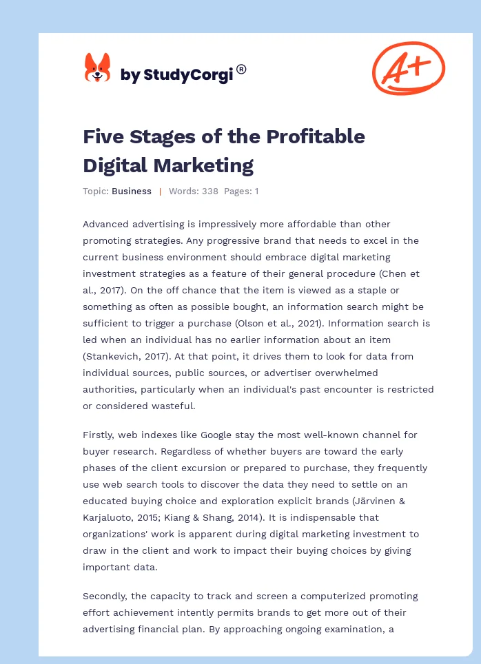 Five Stages of the Profitable Digital Marketing. Page 1