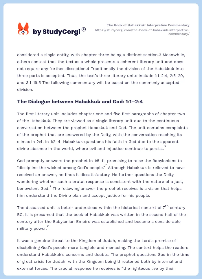 The Book of Habakkuk: Interpretive Commentary. Page 2