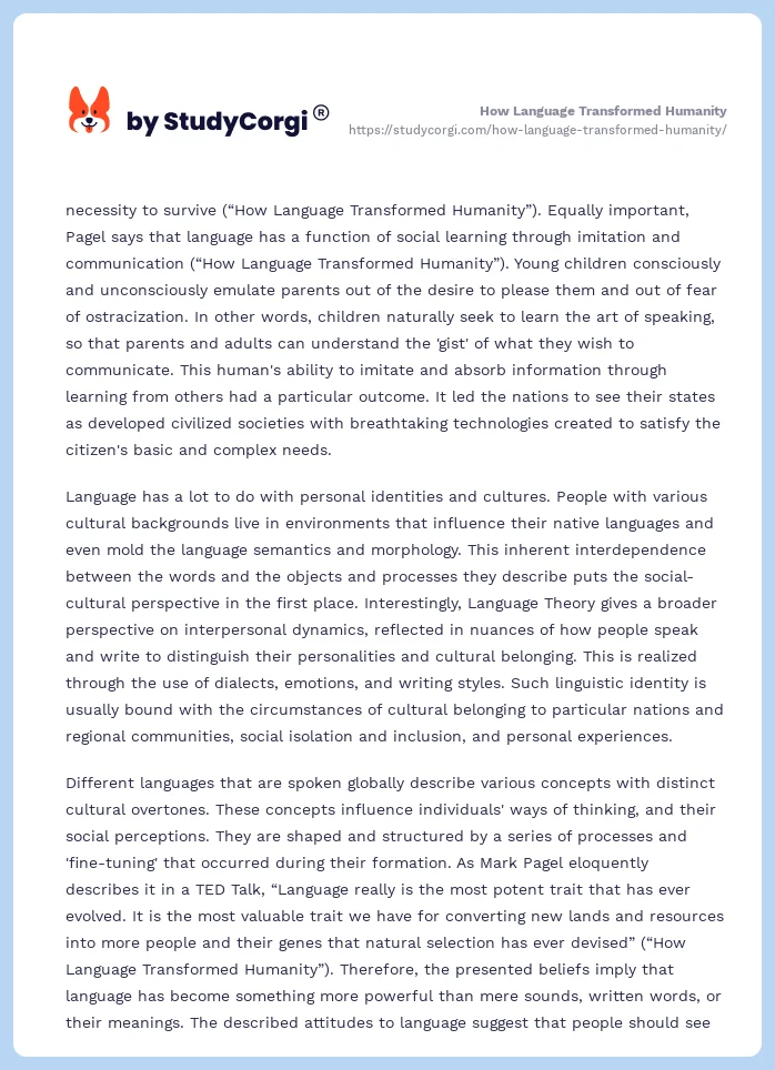 How Language Transformed Humanity. Page 2