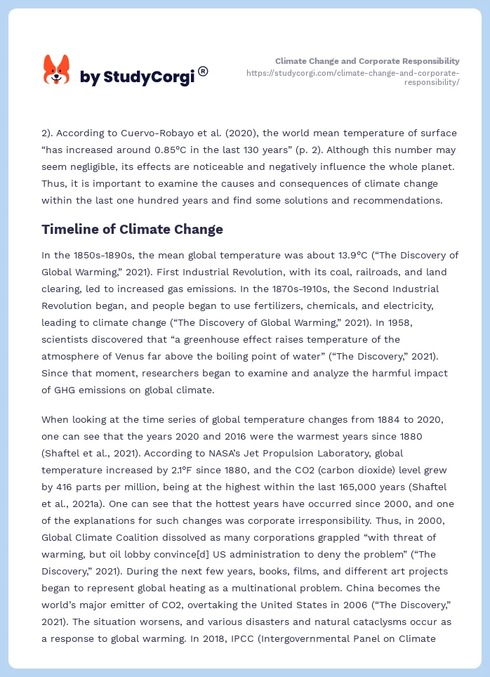 Climate Change and Corporate Responsibility. Page 2