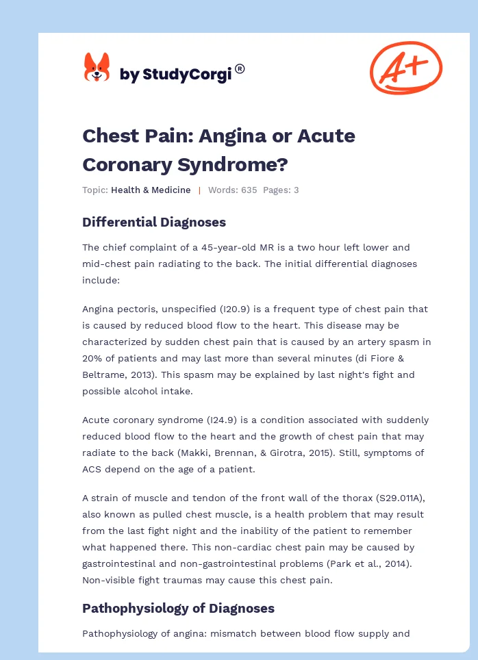Chest Pain: Angina or Acute Coronary Syndrome?. Page 1