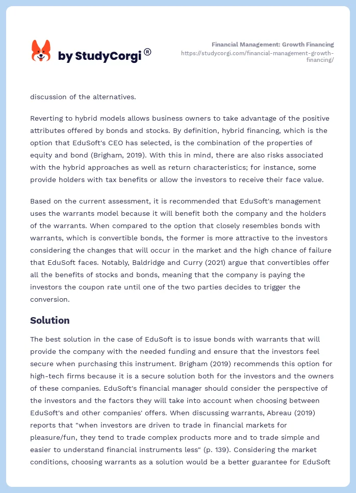 Financial Management: Growth Financing. Page 2