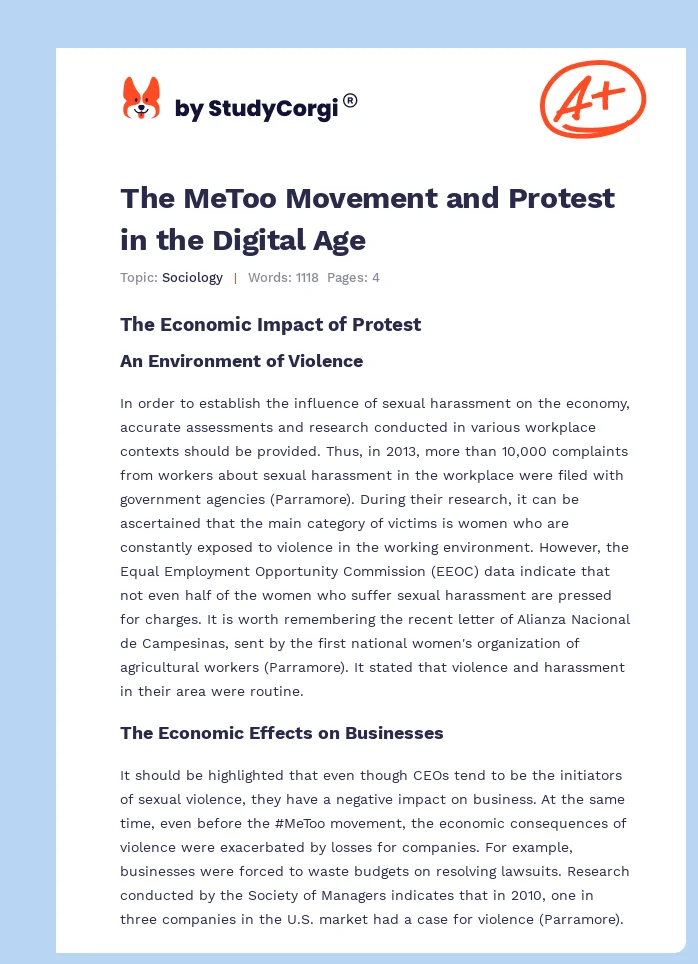 The MeToo Movement and Protest in the Digital Age. Page 1