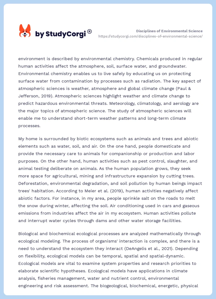 Disciplines of Environmental Science. Page 2