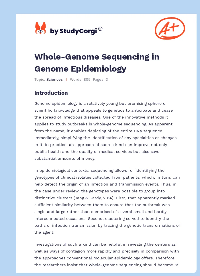 Whole-Genome Sequencing in Genome Epidemiology. Page 1