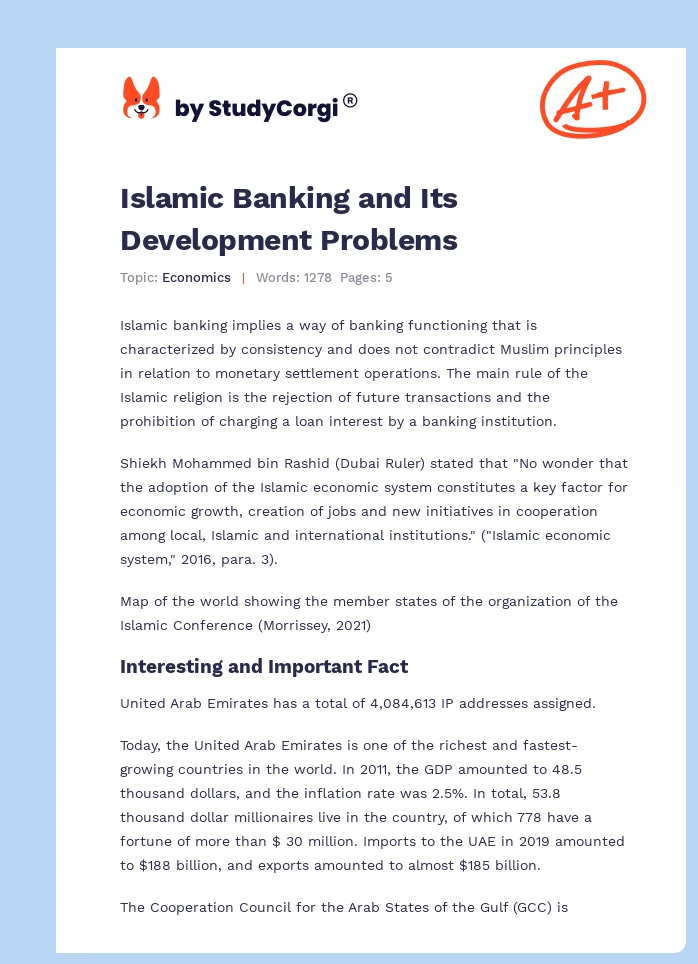 Islamic Banking and Its Development Problems. Page 1