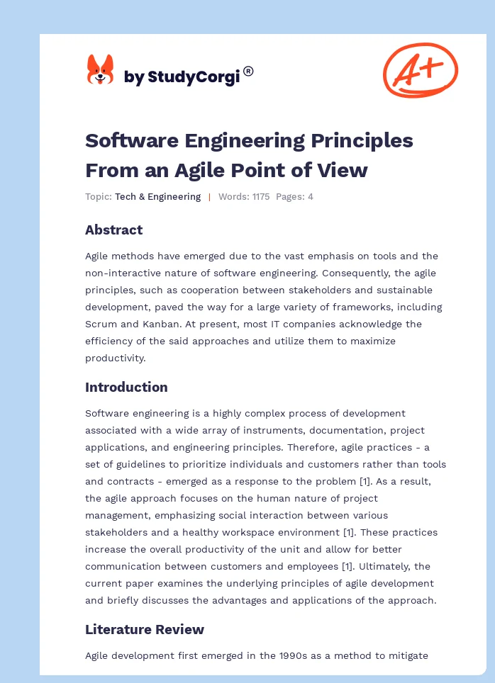 Software Engineering Principles From an Agile Point of View. Page 1
