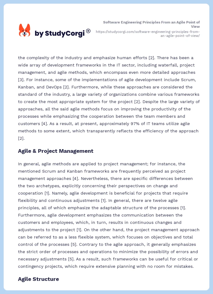Software Engineering Principles From an Agile Point of View. Page 2
