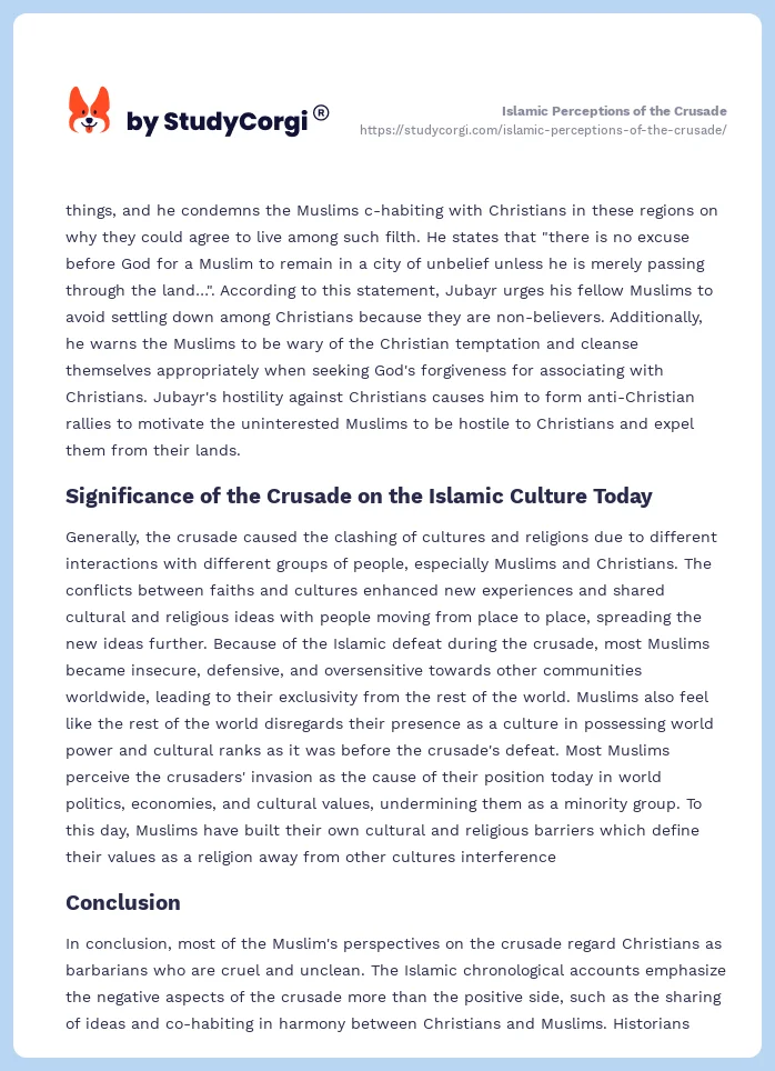Islamic Perceptions of the Crusade. Page 2