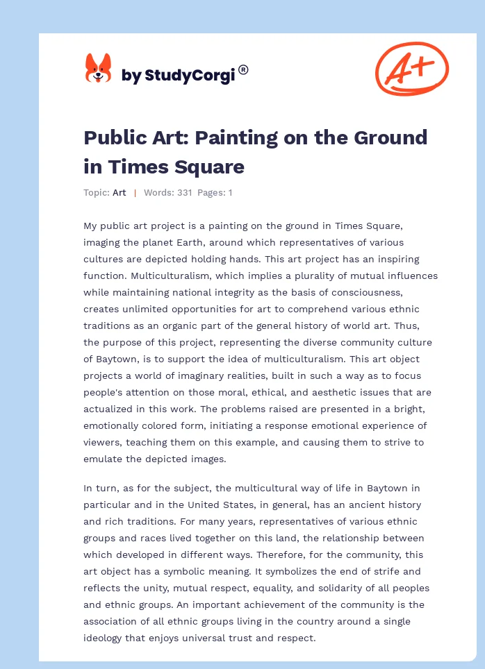 Public Art: Painting on the Ground in Times Square. Page 1