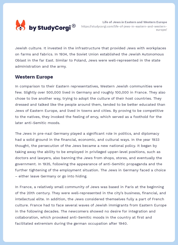 Life of Jews in Eastern and Western Europe. Page 2