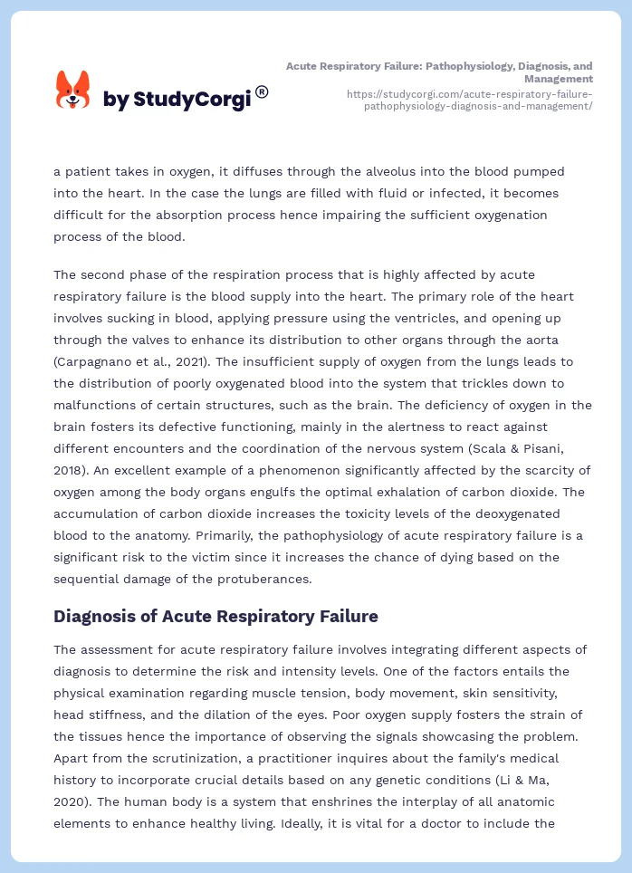 Acute Respiratory Failure: Pathophysiology, Diagnosis, and Management. Page 2