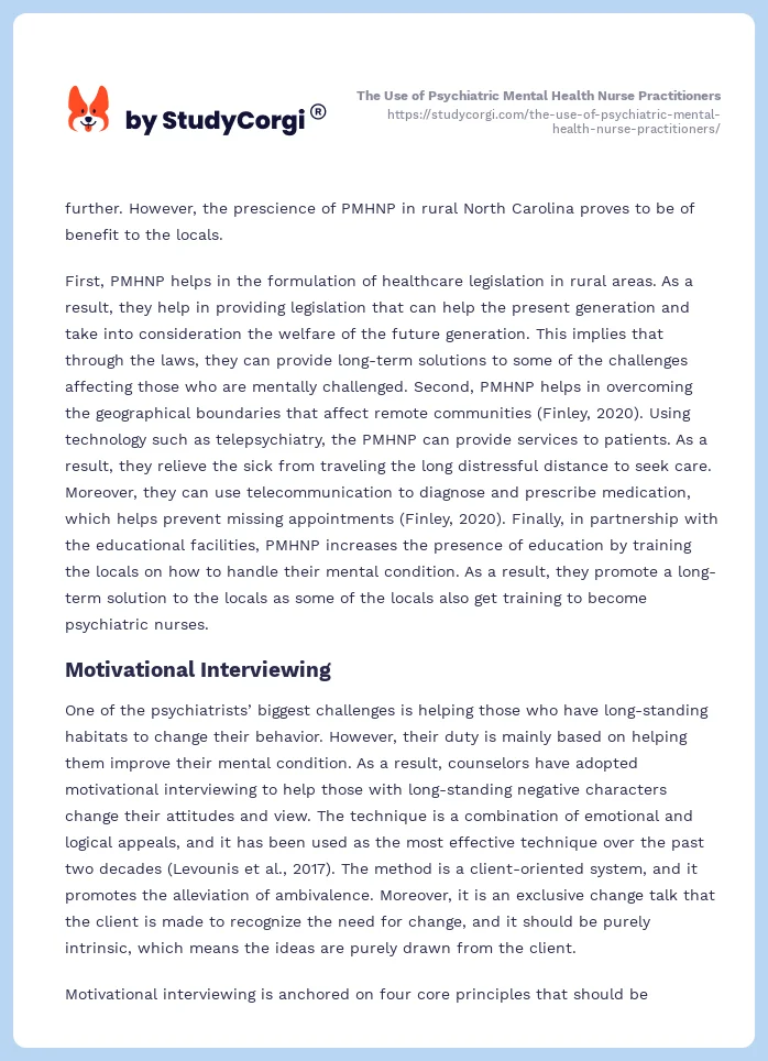 The Use of Psychiatric Mental Health Nurse Practitioners. Page 2