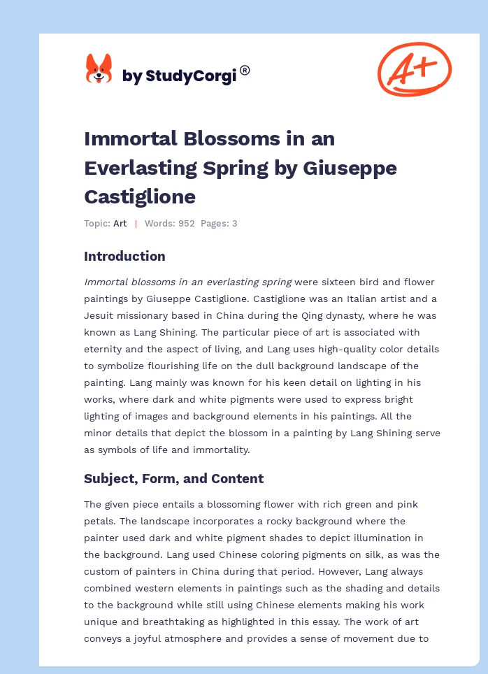 Immortal Blossoms in an Everlasting Spring by Giuseppe Castiglione. Page 1